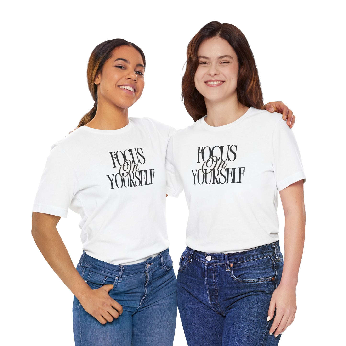 Motivational Graphic Tee - "Focus On Yourself" Unisex Jersey Short Sleeve Shirt, Casual Wear, Gift Idea, Relaxed Fit, Self-Care Inspiration