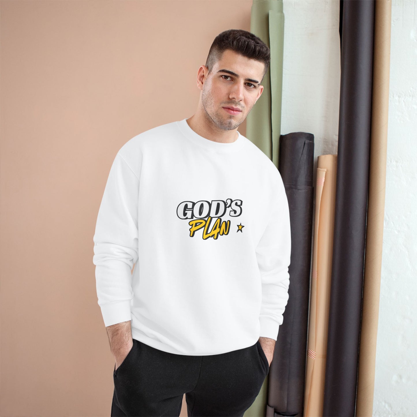 God's Plan Champion Sweatshirt | Unisex Cozy Pullover, Inspirational Gift, Motivational Apparel, Streetwear Fashion, Everyday Comfort