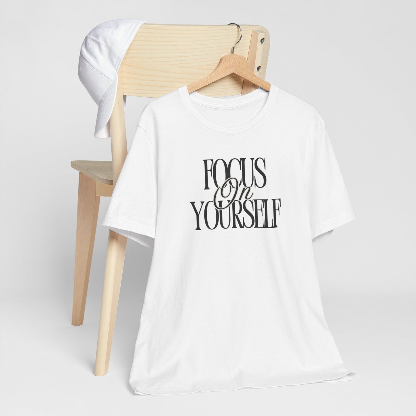 Motivational Graphic Tee - "Focus On Yourself" Unisex Jersey Short Sleeve Shirt, Casual Wear, Gift Idea, Relaxed Fit, Self-Care Inspiration