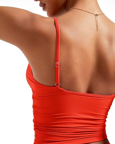 Women Sexy Deep V Neck Sleeveless Fitted Basic Tops Y2K Tank Top Cami