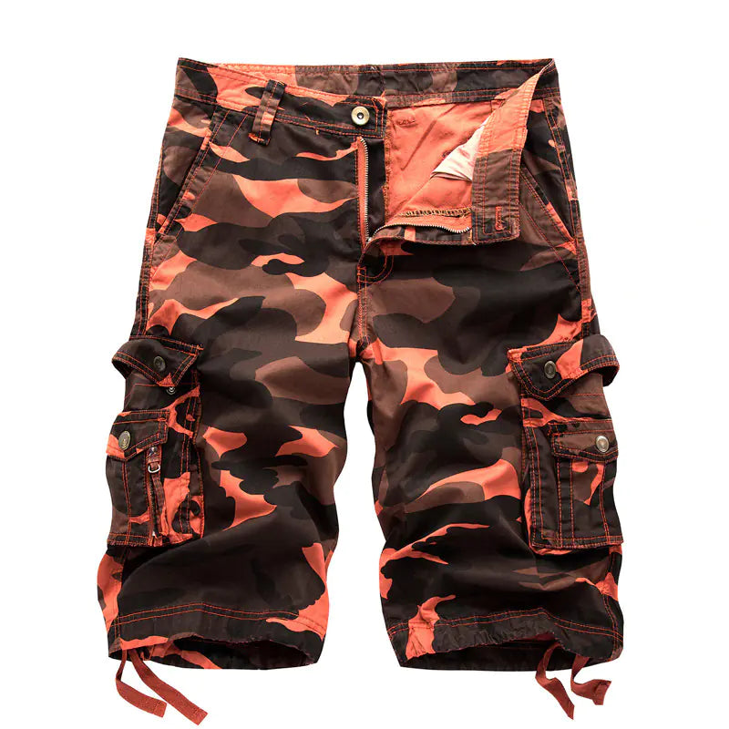 Men's Plus Size Camouflage Multi-pocket Overalls Shorts