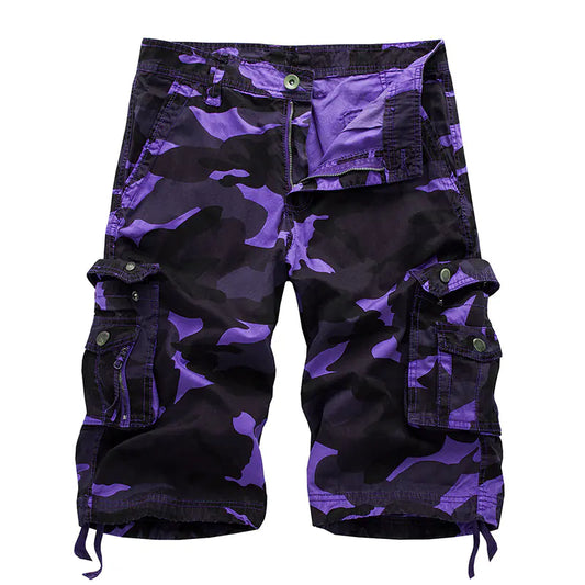 Men's Plus Size Camouflage Multi-pocket Overalls Shorts