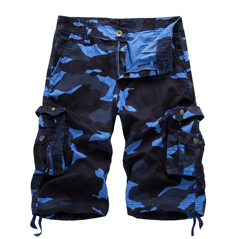 Men's Plus Size Camouflage Multi-pocket Overalls Shorts
